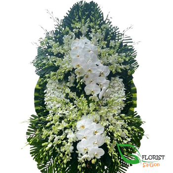 Order condolence flower stand in HCMC